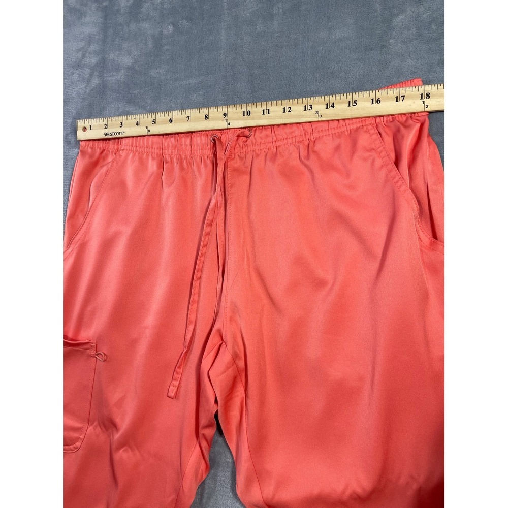 Mini Marilyn by MediChic Coral Pink Scrub Joggers Womens XL Cargo Medical Pants - Picture 4 of 7